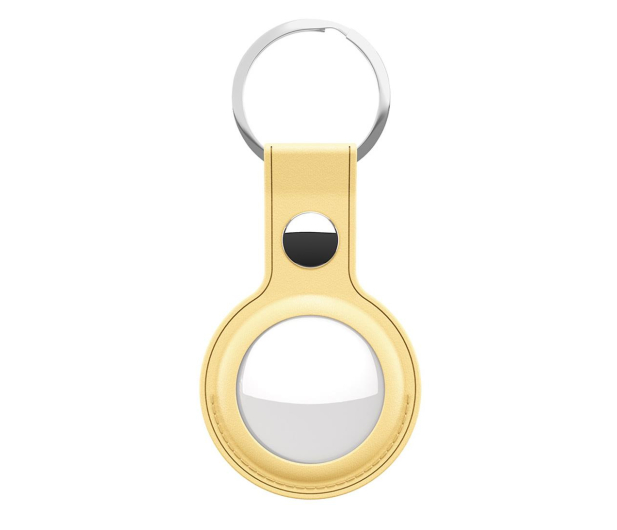 KeyBudz AirTag Keyring skórzane etui do AirTag pastel yellow IEOKBATPY - 1172144 - zdjęcie